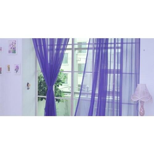 Ouneed Pure purple Color Tulle Door Window Curtain Modern Translucidus 100% brand new and high quality Window Curtain W30625