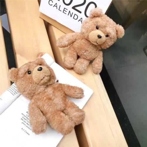 Teddy Bear Plush Case for Apple Airpods 1 2 Bags Winter Cute Bear Case for Headphones Case Box Brown Charms Headphone Cover #S0
