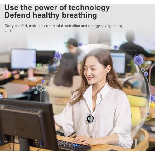 USB Portable Wearable Air Purifier, Personal Mini Air Necklace Negative Ion Air Freshener- No Radiation Low Noise For Adults Kid