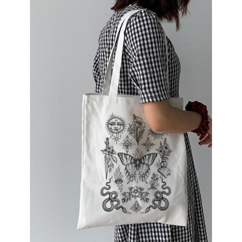 Ins Cartoon Sun Myth Print Casual Female Bag Large Capacity New Harajuku Vintage Shopping Bag Fun Zipper Women Shoulder Bags