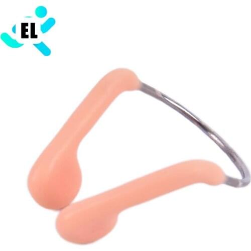 Durable No-Skid Soft Silicone Steel Wire Nose Clip for Swimming Diving Water Sports Nose Clip Skin Color Swimming Accessories