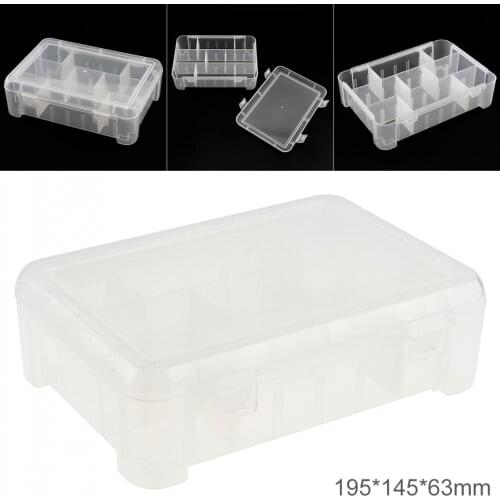 7.8 Inch 9 Grid Durable Transparent White Portable Multifunctional Parts Storage Tool Box with 195mm Length and 145mm Width