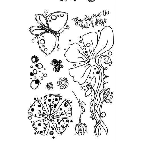 Cartoon Flower Transparent Clear Silicone Stamp/Seal for DIY scrapbooking/photo album Decorative clear stamp ST0322