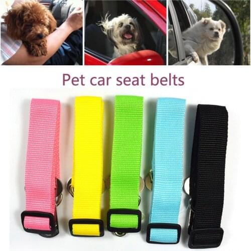 Adjustable Pet Dog Car Safety Dog Seat Belt Hook Strap Buckle Belt Lead Sharp Brake Buffer Leash