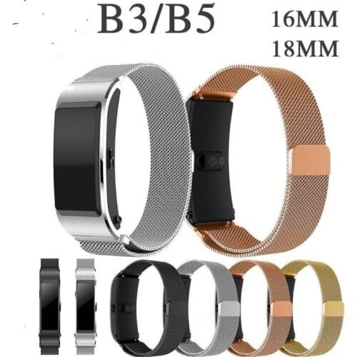 16mm 18mm Stainless Steel Watch Band for Huawei B3 B5 Sports Smart Watch Wrist Band Bracelet Replacement Strap