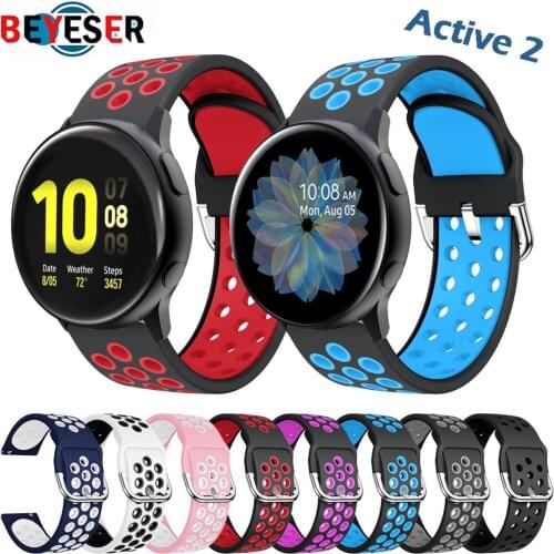 Sport Silicone Watch Band For Samsung Galaxy watch active 2 40mm 44mm Bracelet For Huami Amazfit Bip GTS 2 Watch Strap Correa