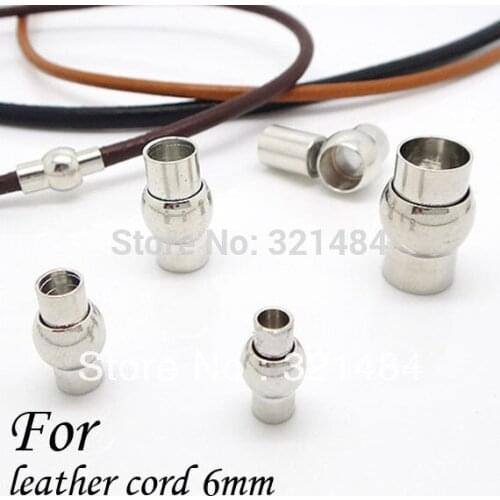 Rhodium Plated 100pcs Leather Jewelry Magnetic Clasps For Leather Cord 6mm Wholesale