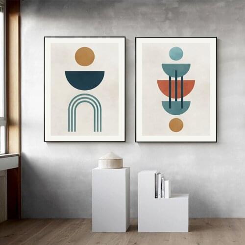 Self-adhesive Wall Stickers Geometric Patterns Pictures Painting Wall Art Posters Print Home Decor Wallpapers Room Decoration