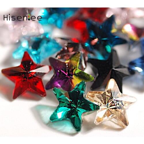 100pcs/pack 10mm Crystal Glass Pointback Shiny Pentagram Rhinestone Use for Nail Art Jewelry & Apparel Decoration DIY
