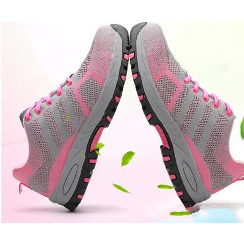 Women Work Shoes Steel Fashion Casual Breathable Stab-resistant Sapatos De Seguridad De Mujer Flying Manufacturing Work Shoes