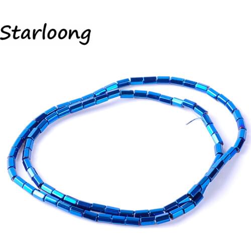 1pack/lot 4.6*3mm Natural stone bright multicolor Hexahedral shape loose hematite beads for DIY jewelry necklace bracelet making