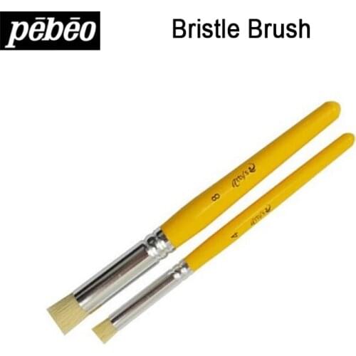 High quality bristle paint brushes Pebeo Textile / decorative pigment templates brush Fabric /Deco paint stencil brush set