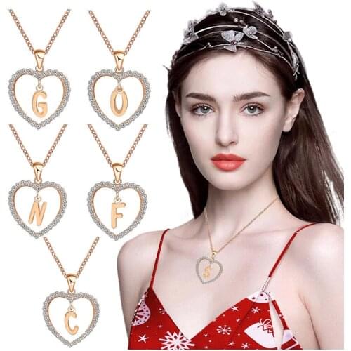 2021 Fashion Women Gift 26 English Letter Name Chain Pendant Necklaces Girl Classic Party Wedding Jewelry For Women Collar