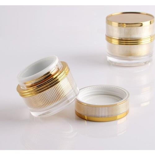 30G 50G 1OZ GOLD ACYLIC Cylindrical Shape SKIN CARE MASK CREAM COSMETICS JAR CONTAINER BOTTLE PACKING (10PCS)MERX BEAUTY BRAND