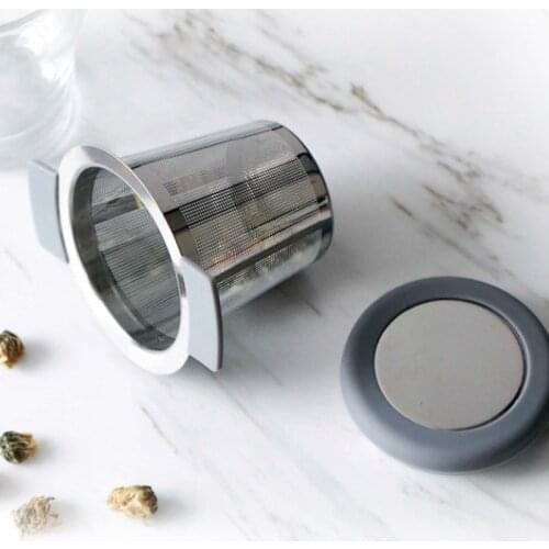 304 Food Grade Stainless Steel Tea Leaking Tea Filter Strainer For Making Silicone Handle Uniform Pore Size Kitchen Artifact