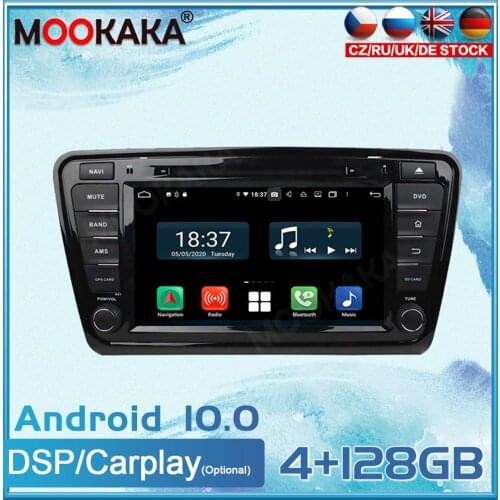 4+128GB Android 10.0 For Skoda Octavia 2014 Car Radio GPS Navigation Multimedia Player Radio Tape Auto Stereo Headunit Carplay