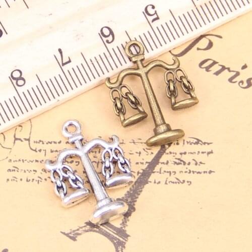 54pcs Charms For Jewelry Making libra scales of justice 22x17mm Antique Silver Plated Pendants DIY Tibetan Silver Necklace