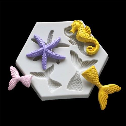 9*7.5*0.8CM DIY Sugar Craft Cake Vintage Ocean Series Silicone Mold Fondant Mold Cake Decorating Tools Gum Paste Mold