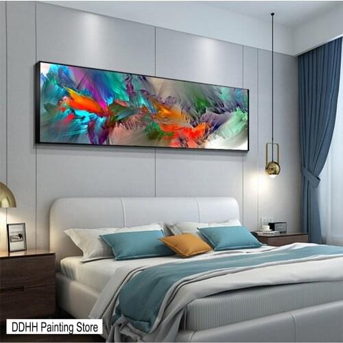 Abstract Oil Painting Bedroom Blue Purple Cloud Posters Canvas Prints Nordic Wall Art Painting for Living Room Home Decor