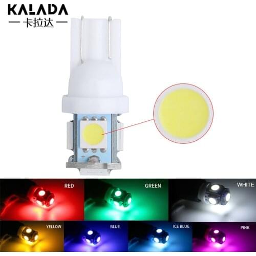 2pcs 5050 5smd t10 194 147 168 Led Car Light Auto LED Reading Lamp Instrument Bulb Blue Yellow White Color 12V Licence Lights