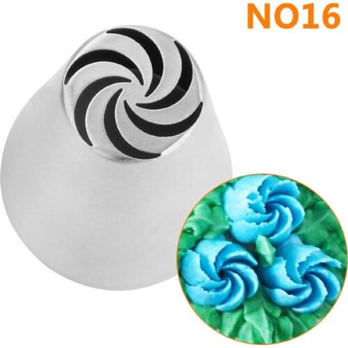 Free Shipping Stainless Steel 18/8 Russian Flower Piping Nozzle Cakes Cupcakes Decorating Icing Tips #NO16