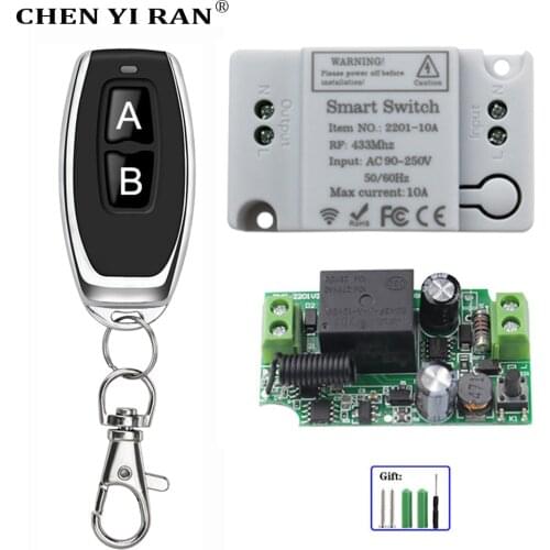 Wireless Remote Control Switch AC 110V 220V 1CH Receiver Module and RF Transmitter For Smart Home LED Light Remote Control DIY