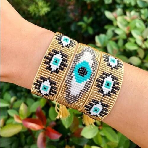 Evil Eye Bracelet For Girls Handmade Wrap Pulsera Multilayer Friendship Jewelry Miyuki Bracelets