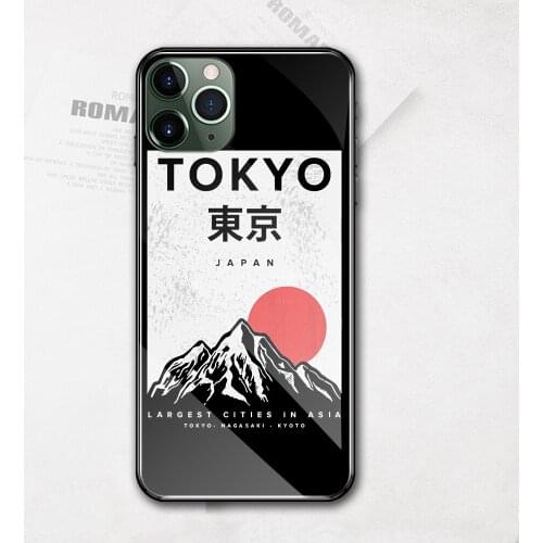 For iphone 7 plus tempered glass cover love tokyo city case for iphone x xr xs max 11 pro max 6 6s 7 8 plus DIY case