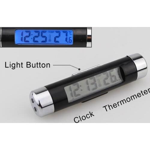 Digital LCD Car Dashboard Date Time Calendar Small Car Clock Calendar Function thermometer clock car
