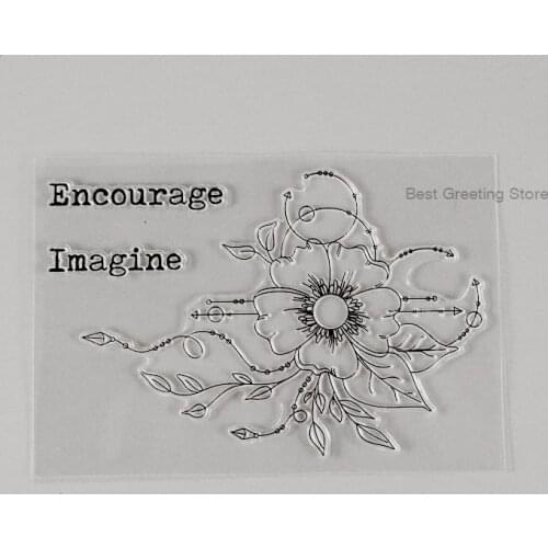 Eno Greeting Encourage Imagine flower stamps clear scrapbooking stamp paper card crafting stamps