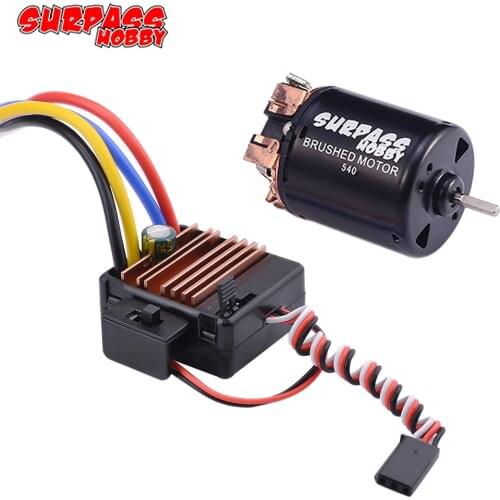 SURPASS HOBBY 540 Brushed Motor 13T 17T 21T 23T 27T 35T 45T 55T 80T for 1/10 RC Off-road Racing Car Truck with 60A ESC 5V/2A BEC