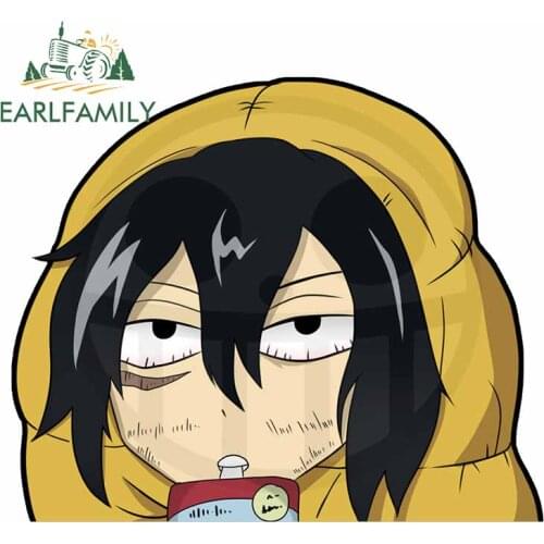 EARLFAMILY 13cm x 10.8cm for Aizawa Eraserhead In Sleeping Car Stickers and DecalsFashion Car Accessories DIY Occlusion Scratch