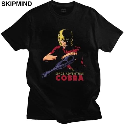 Space Adventure Cobra T Shirt Men Cotton Japanese Anime T-shirt O-neck Short Sleeve 80s Manga Tee Summer Tshirt Clothing Gift
