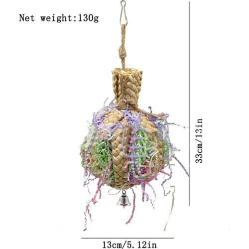 Rattan Parrot Shredder Toy Anti-biting Parrot Cage Foraging Toy Chewing Toy with Bell Parrots Toys Bird Accessories For Pet Toy
