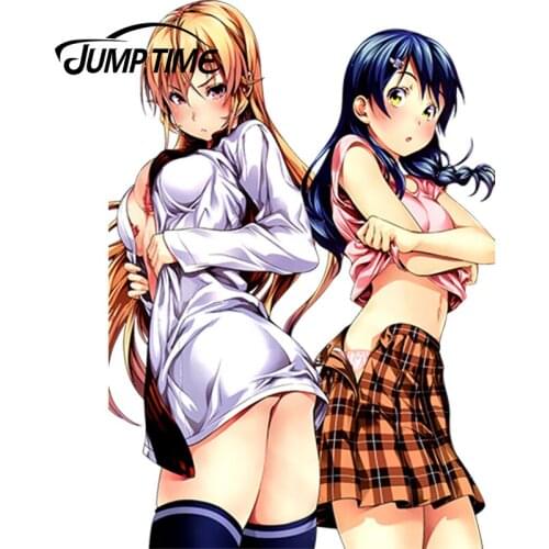 JumpTime 13cm x 9.1cm Hot Girls Anime Shokugeki no Souma Stickers 3D Car Decal Waterproof Hood Protective Film