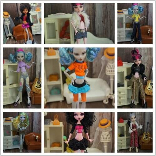 Quality Monstering High Doll Dressing Soft Casual Wear Handmade Clothes Outfit Doll Clothing Set Girl Playing House Toys
