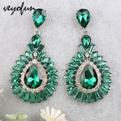 Veyofun Classic Crystal Drop Earrings Hyperbole Bridal Dangle Earrings Fashion Jewelry for Women Gift New