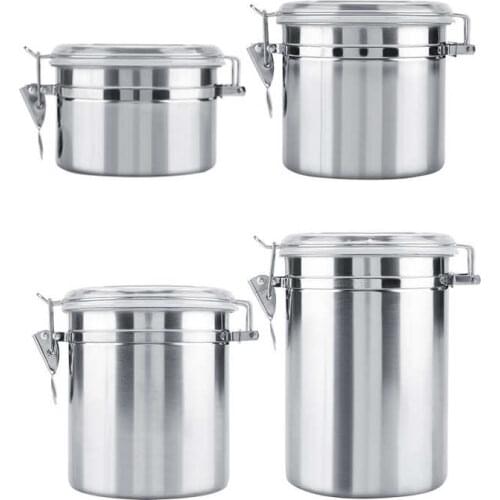 Coffee Canister Stainless Steel Coffee Container Vacuum Sealed Storage Jar for Sugar Tea Bean to Keep Fresh