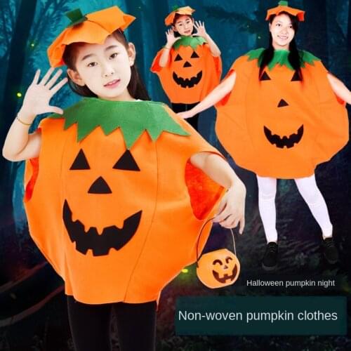 Double11 Halloween Suit Pumpkin Costumes Masquerade Costume Parent-Child Clothes Cosplay Props Pumpkin Hat Halloween Decoration