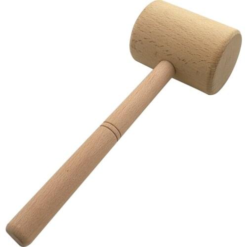 Round Beech Hammerhead Leather Wood Mallet Tool Natural Color Hammer DIY Leather Craft Helper Leather Hammer Tool