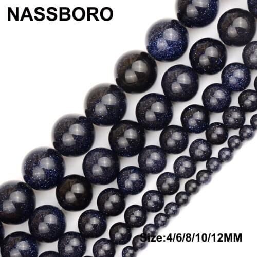 Lapis lazuli Beads Natural Stone Ore Round Loose Spacer beads ball 4/6/8/10/12MM handmade DIY bracelet Jewelry Making Wholesale