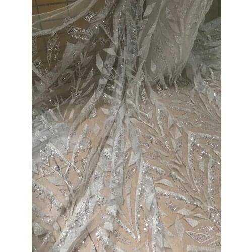 Best quality african French Lace Fabric with embroidered ZH-39881 African Tulle Lace Fabric