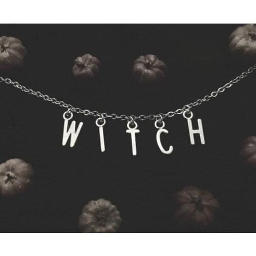 Witch Letter Statement Necklace Magic Mysterious Necklace Wiccan Craft