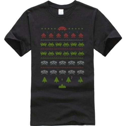 Christmas New Coming Men T-shirts Snow Invaders Android Robot Sweatshirt O-Neck Short Sleeve 100% Cotton Tops Shirts Top Quality