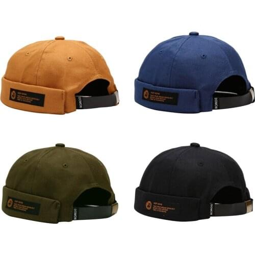 Mens Spring And Autumn Hat Trend Couple Street Personality Hip Hop Labeled Melon Leather Hat