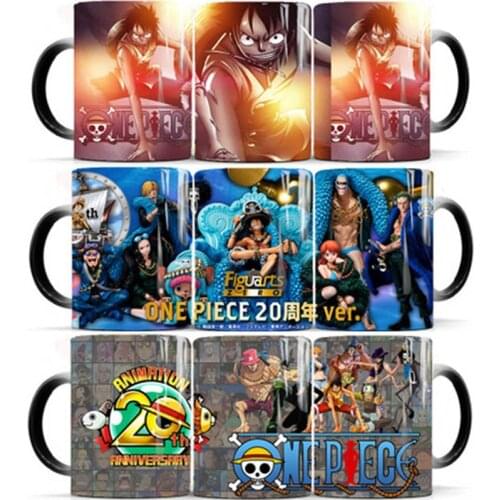 2020 New 1Pcs One Piece Luffy Zoro Ace Coffee Mugs Heat Sensitive Tea Milk Cup Color Changing Magic Ceramic Mug Gifts For Friend