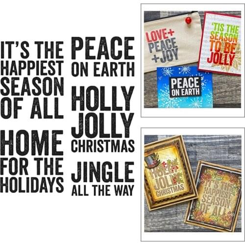 2021 New Words Christmas Season Clear Stamps Holiday and Peace Scrapbooking For Craft Greeting Card Making no Metal Cutting Dies