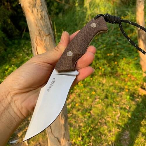 TUNAFIRE GT0156 Outdoor Survival Hunting Bowie Knives Camping Fixed Blade Straight Tactical knifes Camping Tools