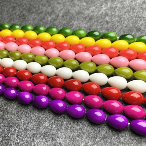 Wholesale 15"/strand Glass Loose Bead for Jewelry Making 7x9mm DIY Accessories Baking Paint Spacer Waterdrop Ornament Craft B168