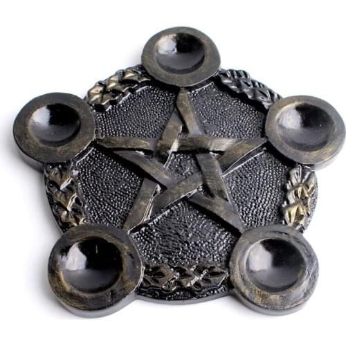 Resin Pentagonal Candle Holder Altar Divination Cup Holder Tea Candle Holder Ceremony Home Decoration Altar Plate
